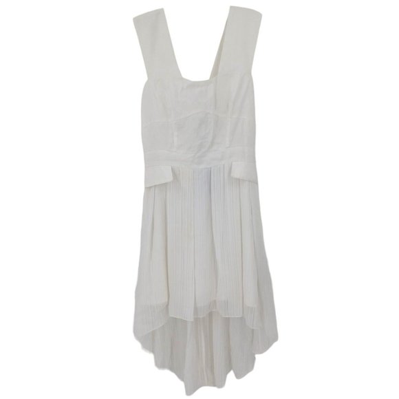 WALTER BAKER Dress Womens M White Jolie Chiffon Cut Out Bridal Bachelorette Flaw - Picture 15 of 16